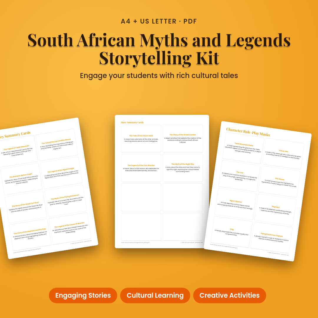 South African Myths and Legends Storytelling Kit