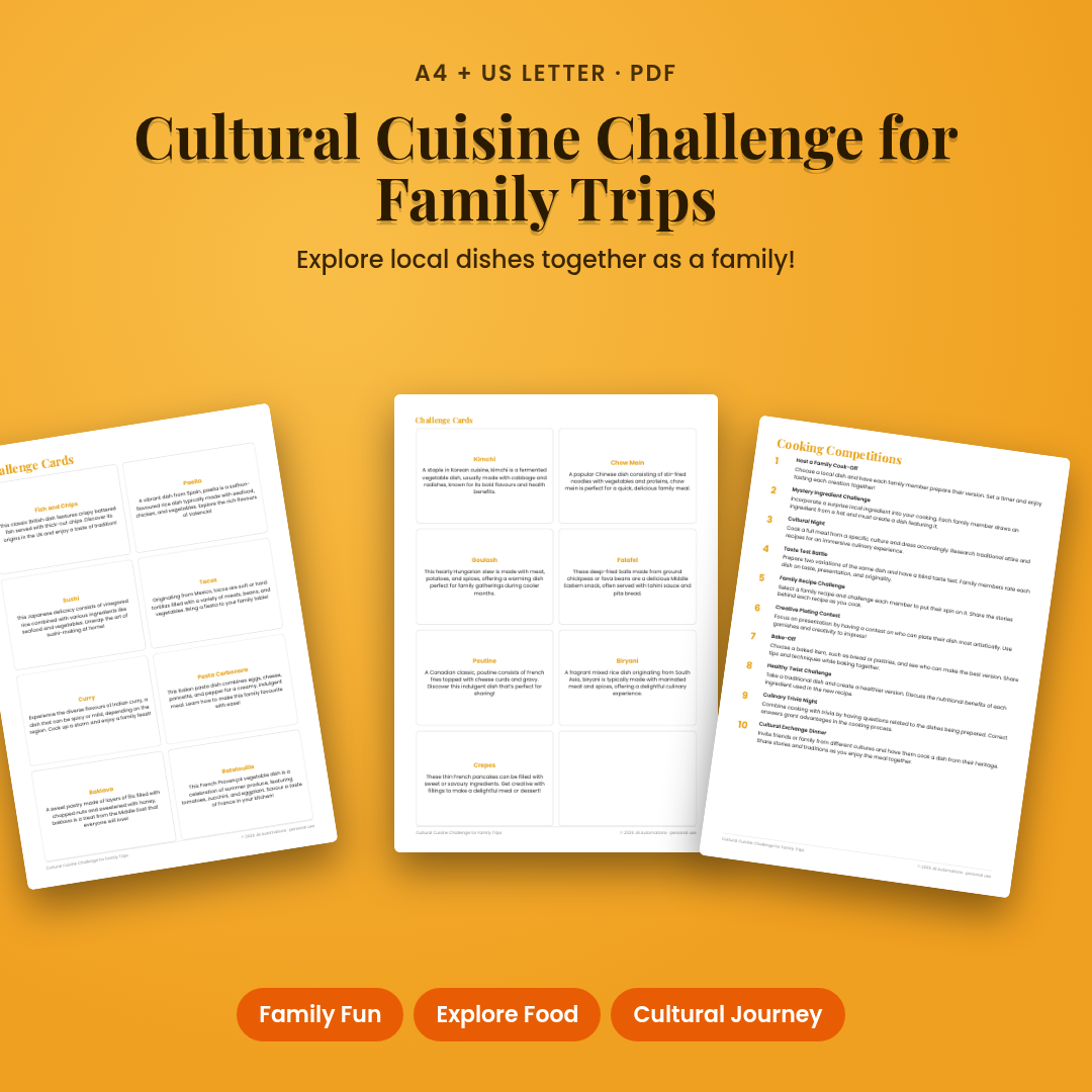 Cultural Cuisine Challenge for Family Trips