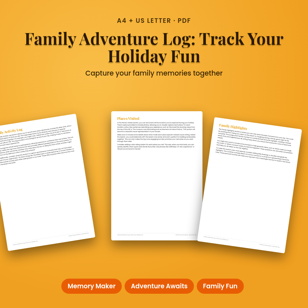 Family Adventure Log: Track Your Holiday Fun