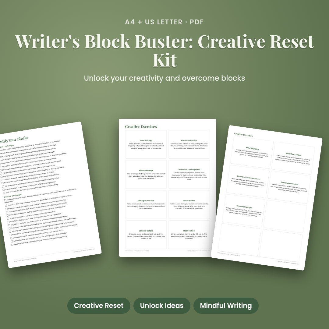 Writer's Block Buster: Creative Reset Kit