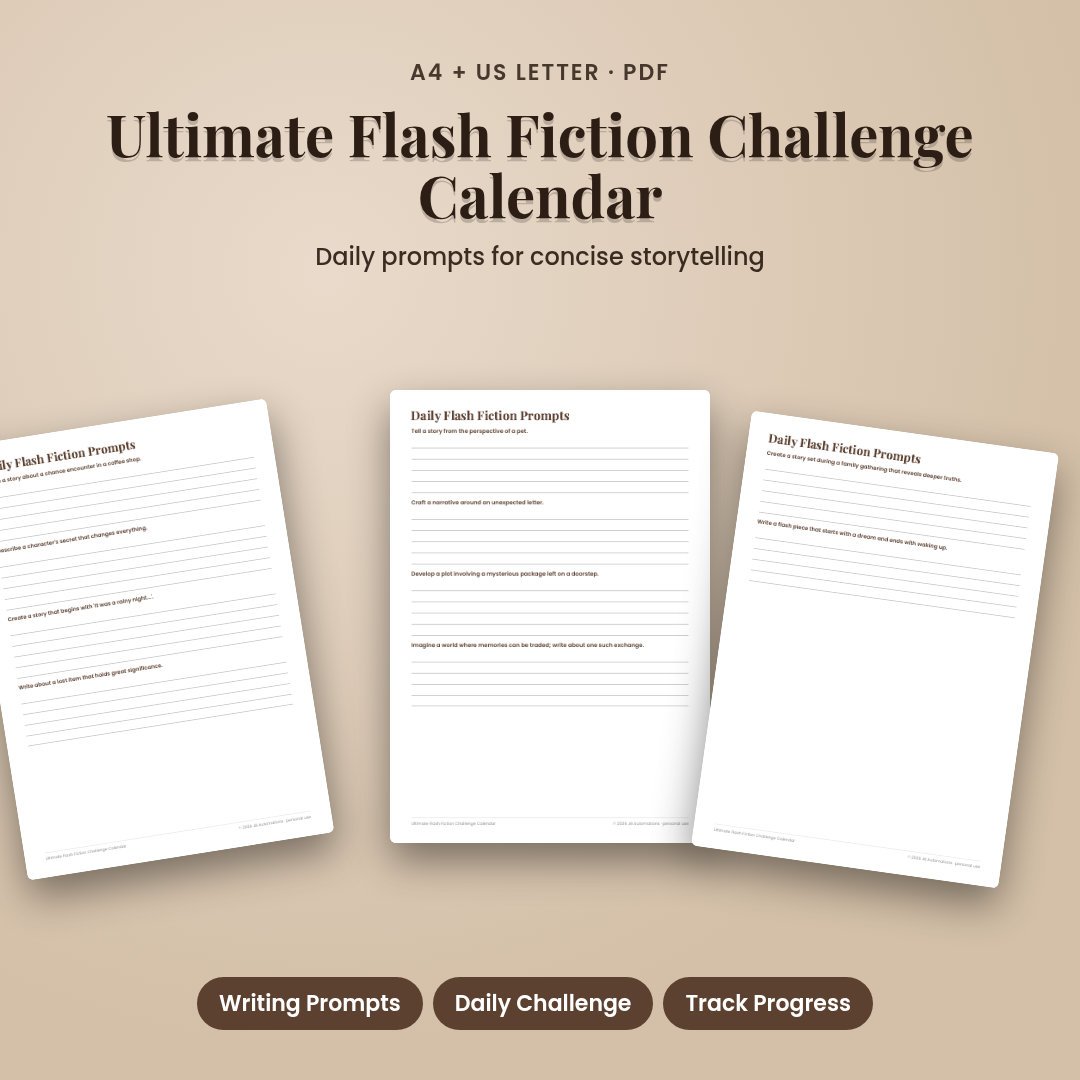 Ultimate Flash Fiction Challenge Calendar