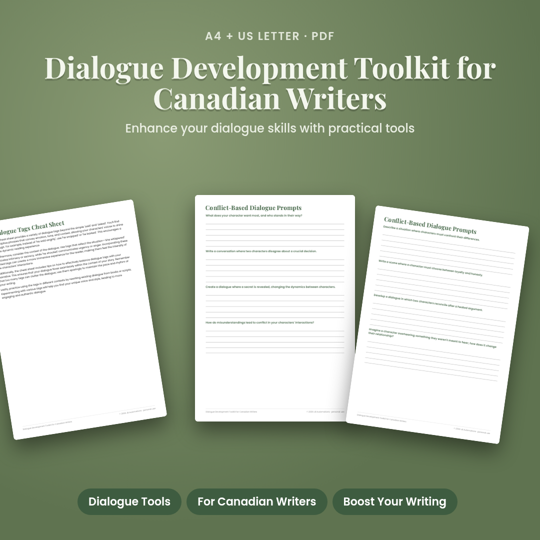 Dialogue Development Toolkit for Canadian Writers