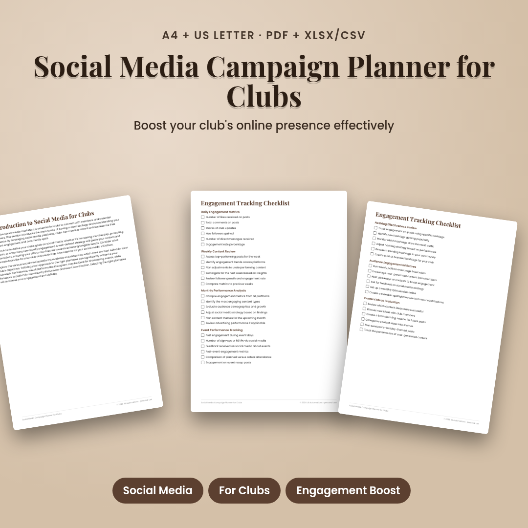 Social Media Campaign Planner for Clubs