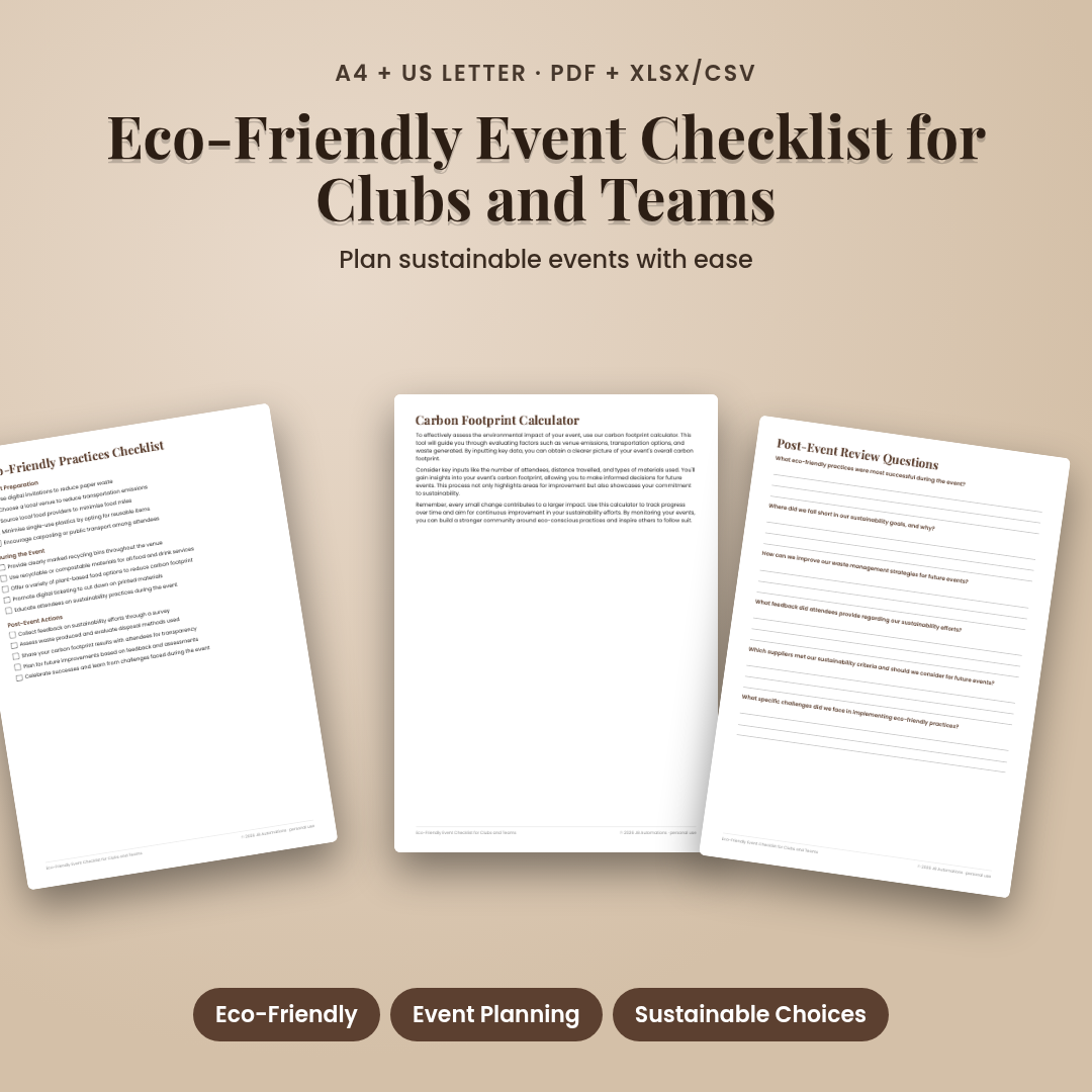 Eco-Friendly Event Checklist for Clubs and Teams