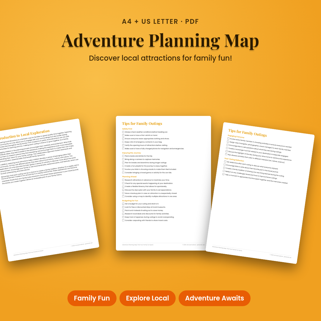Adventure Planning Map: Find Your Family Fun Spots