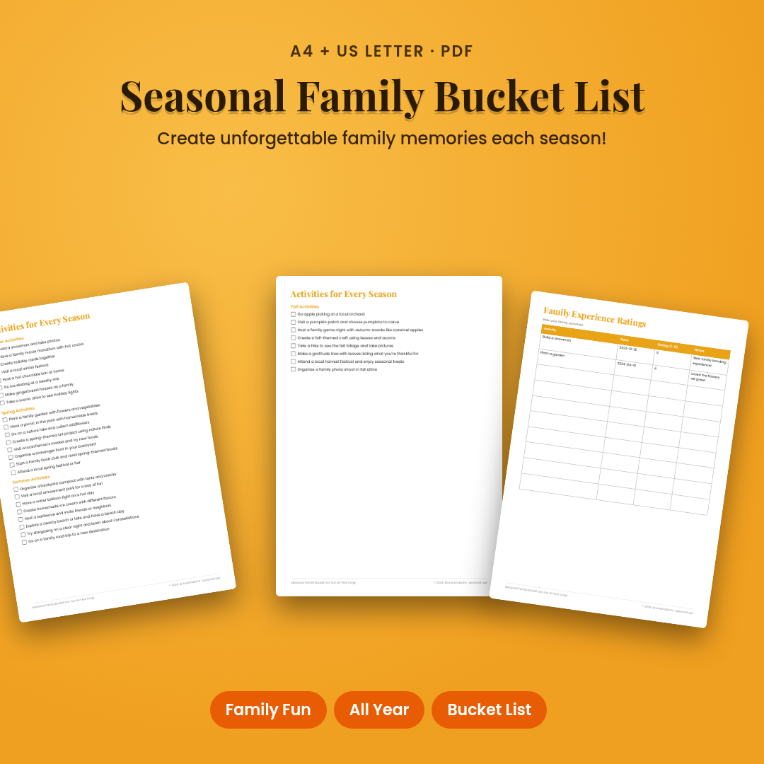 Seasonal Family Bucket List: Fun All Year Long!