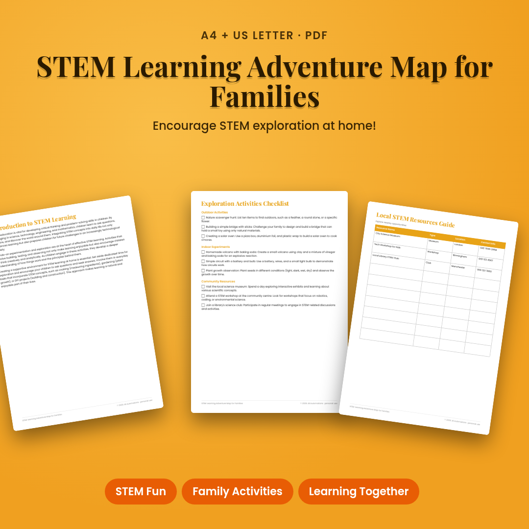 STEM Learning Adventure Map for Families