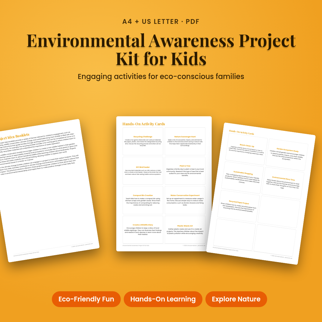 Environmental Awareness Project Kit for Kids