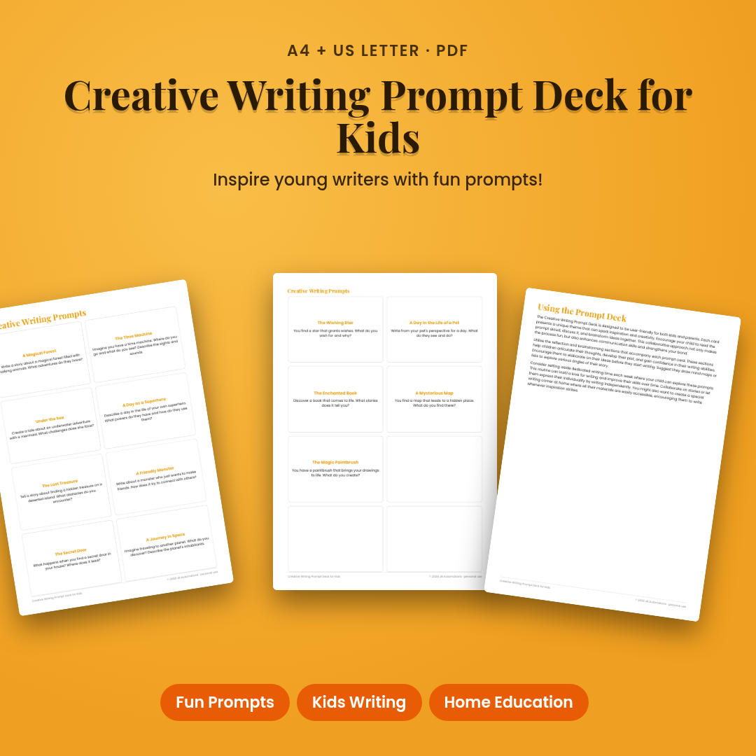 Creative Writing Prompt Deck for Kids