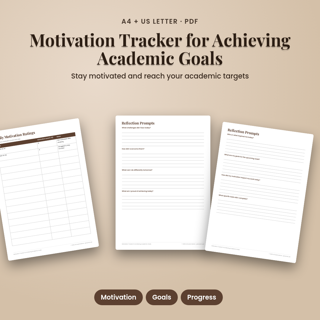 Motivation Tracker for Achieving Academic Goals