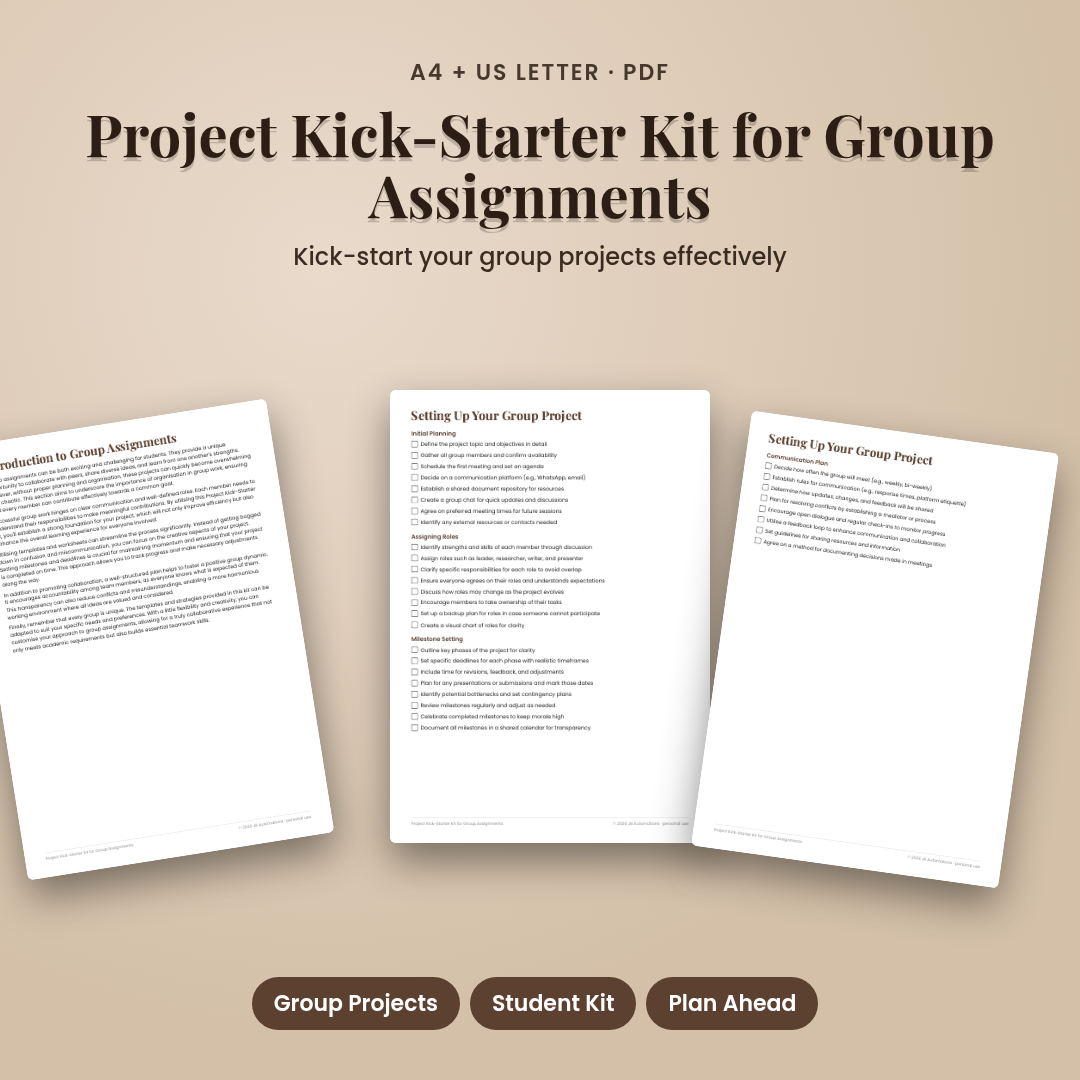Project Kick-Starter Kit for Group Assignments