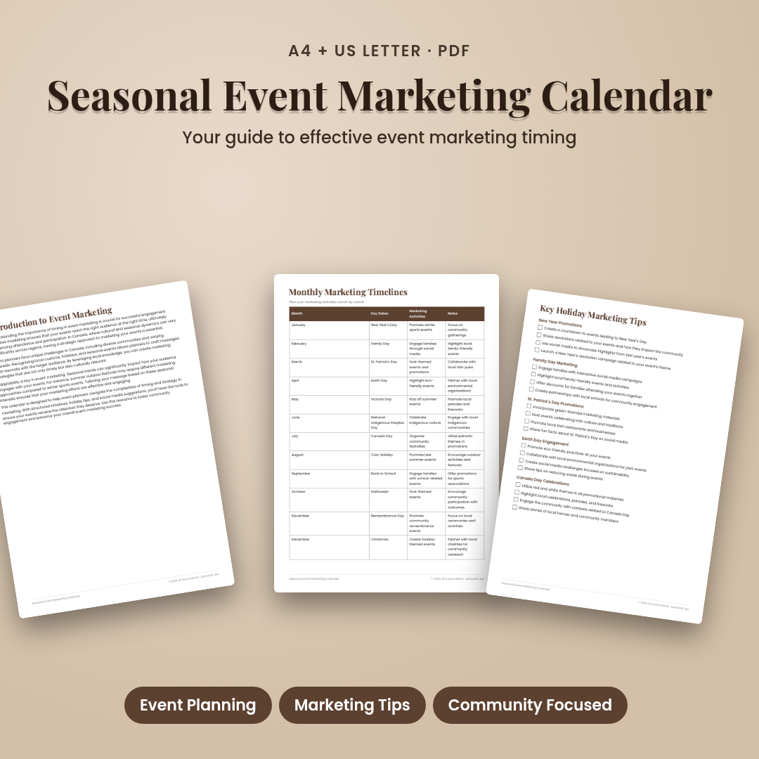 Seasonal Event Marketing Calendar