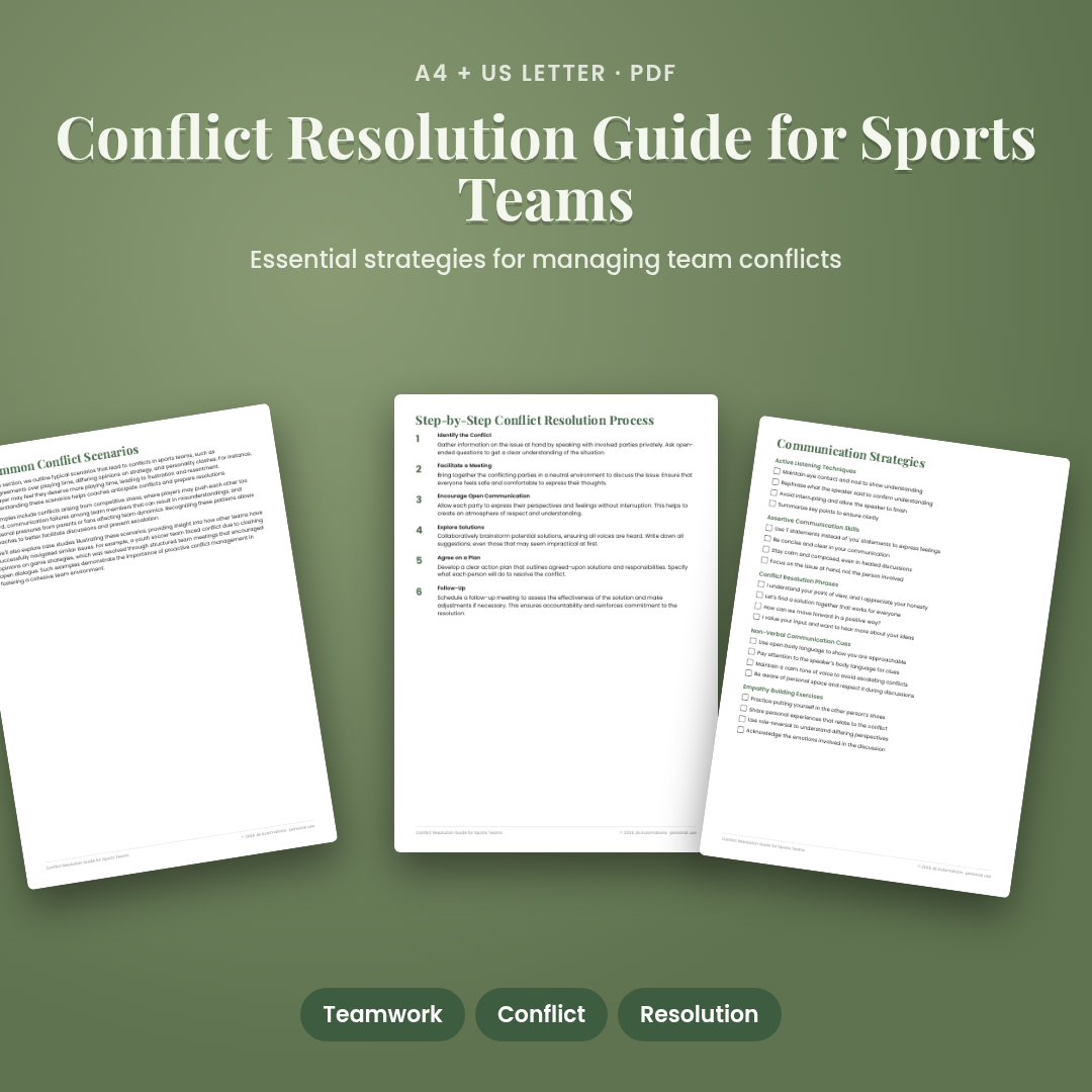 Conflict Resolution Guide for Sports Teams