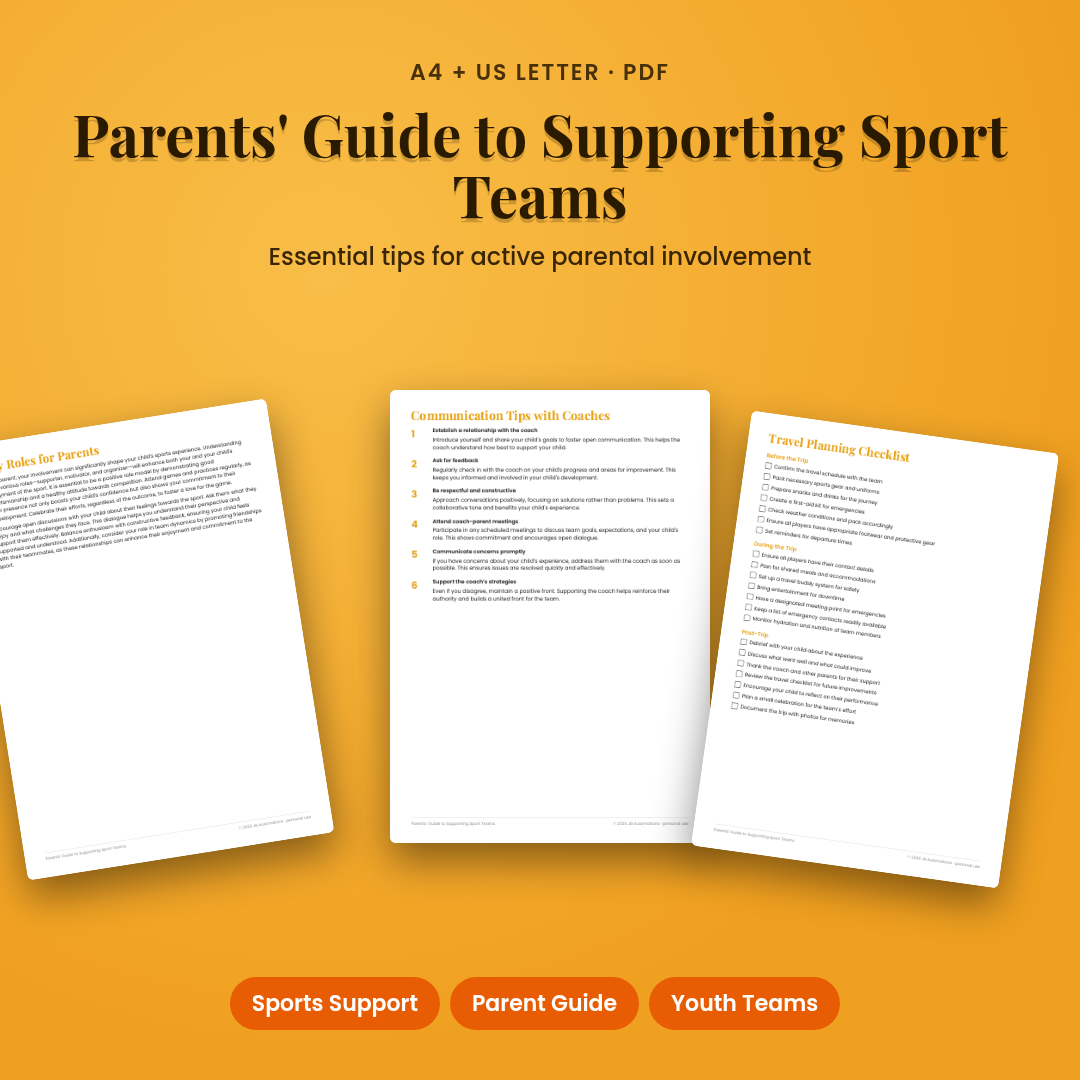 Parents' Guide to Supporting Sport Teams