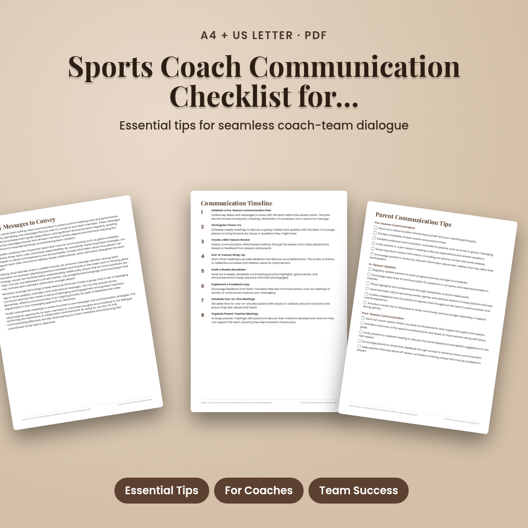 Sports Coach Communication Checklist for Effective Team Management