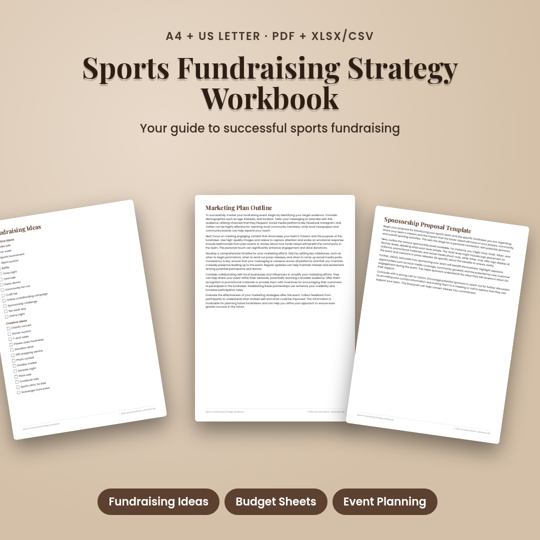 Sports Fundraising Strategy Workbook