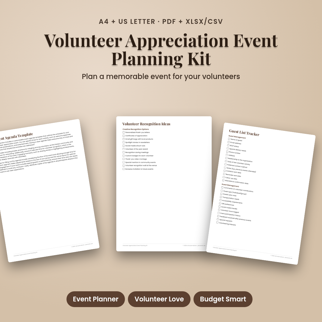 Volunteer Appreciation Event Planning Kit