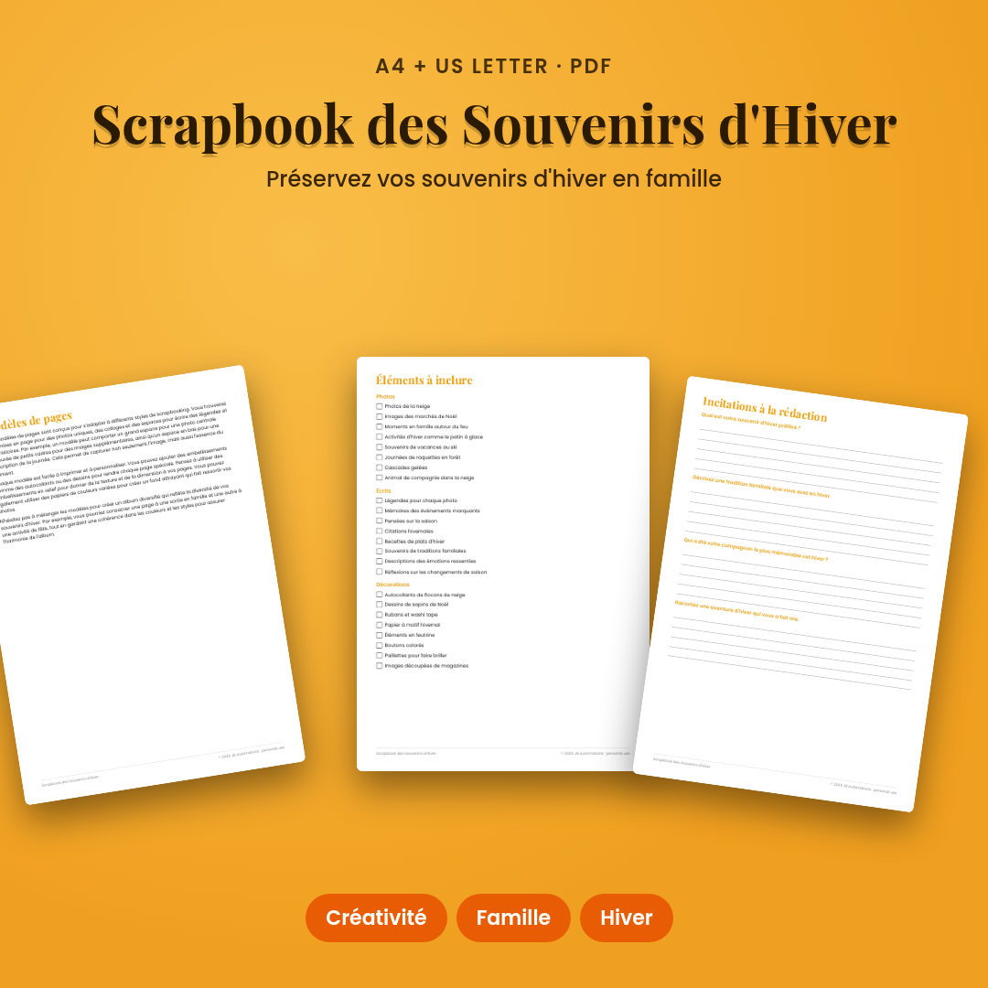 Scrapbook des Souvenirs d'Hiver