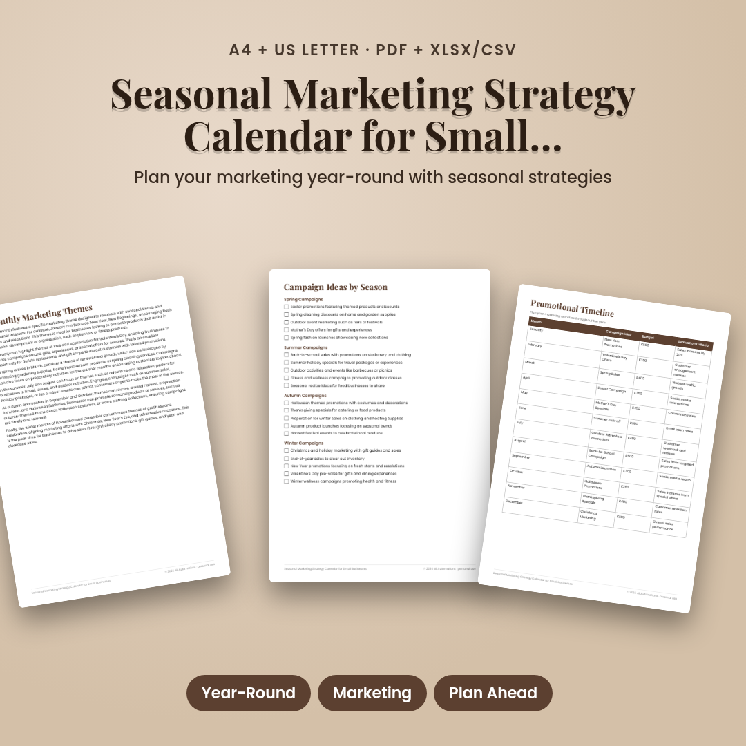 Seasonal Marketing Strategy Calendar for Small Businesses