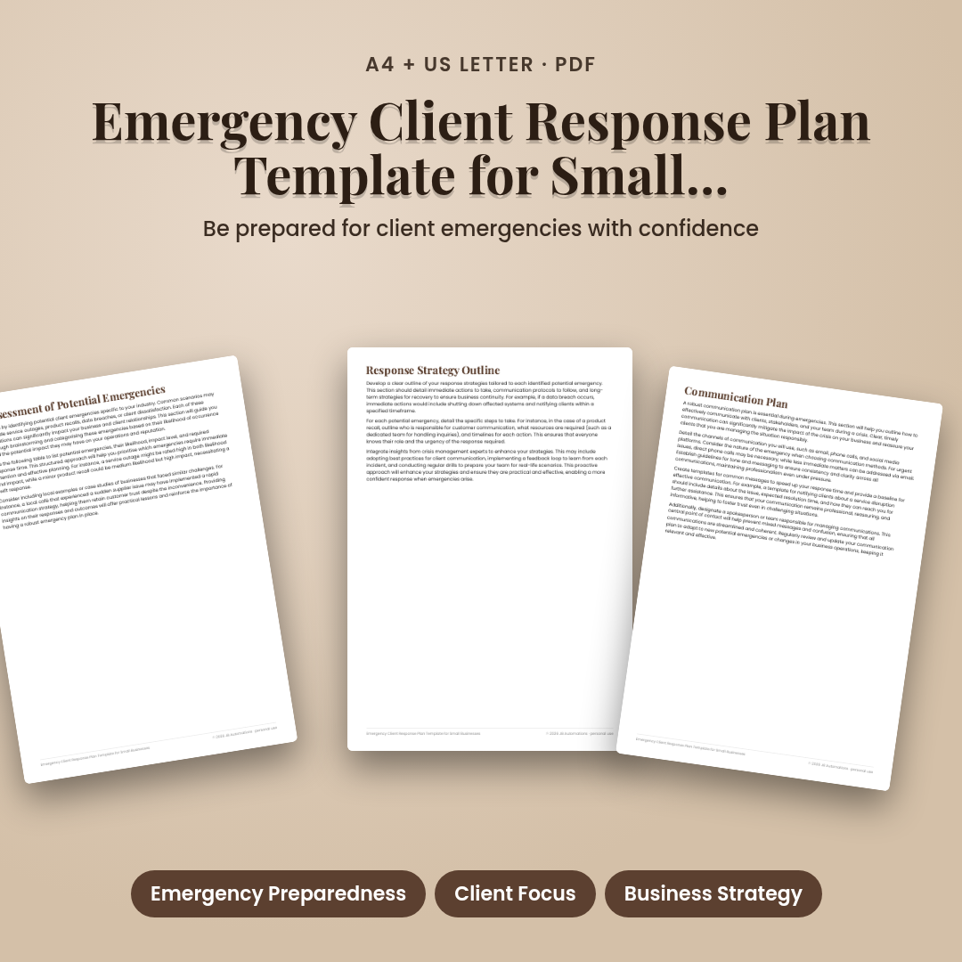 Emergency Client Response Plan Template for Small Businesses