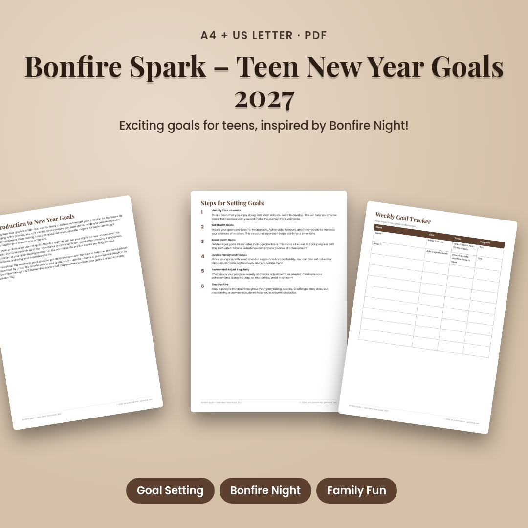 Bonfire Spark – Teen New Year Goals 2027