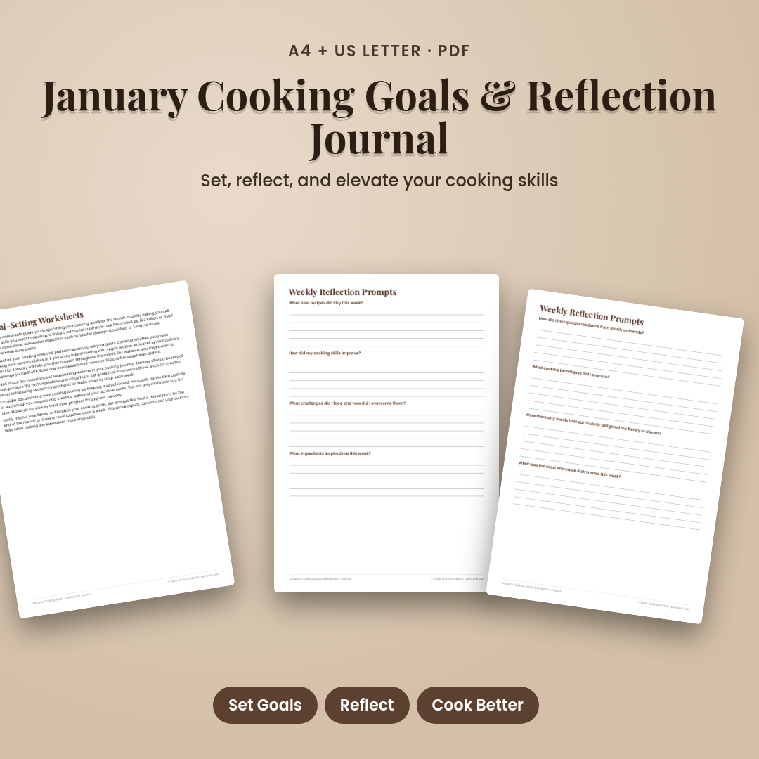 January Cooking Goals & Reflection Journal