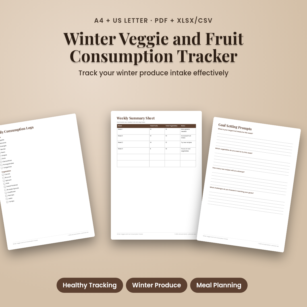 Winter Veggie and Fruit Consumption Tracker