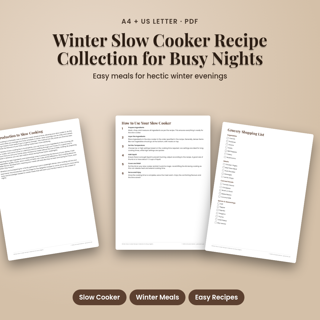 Winter Slow Cooker Recipe Collection for Busy Nights