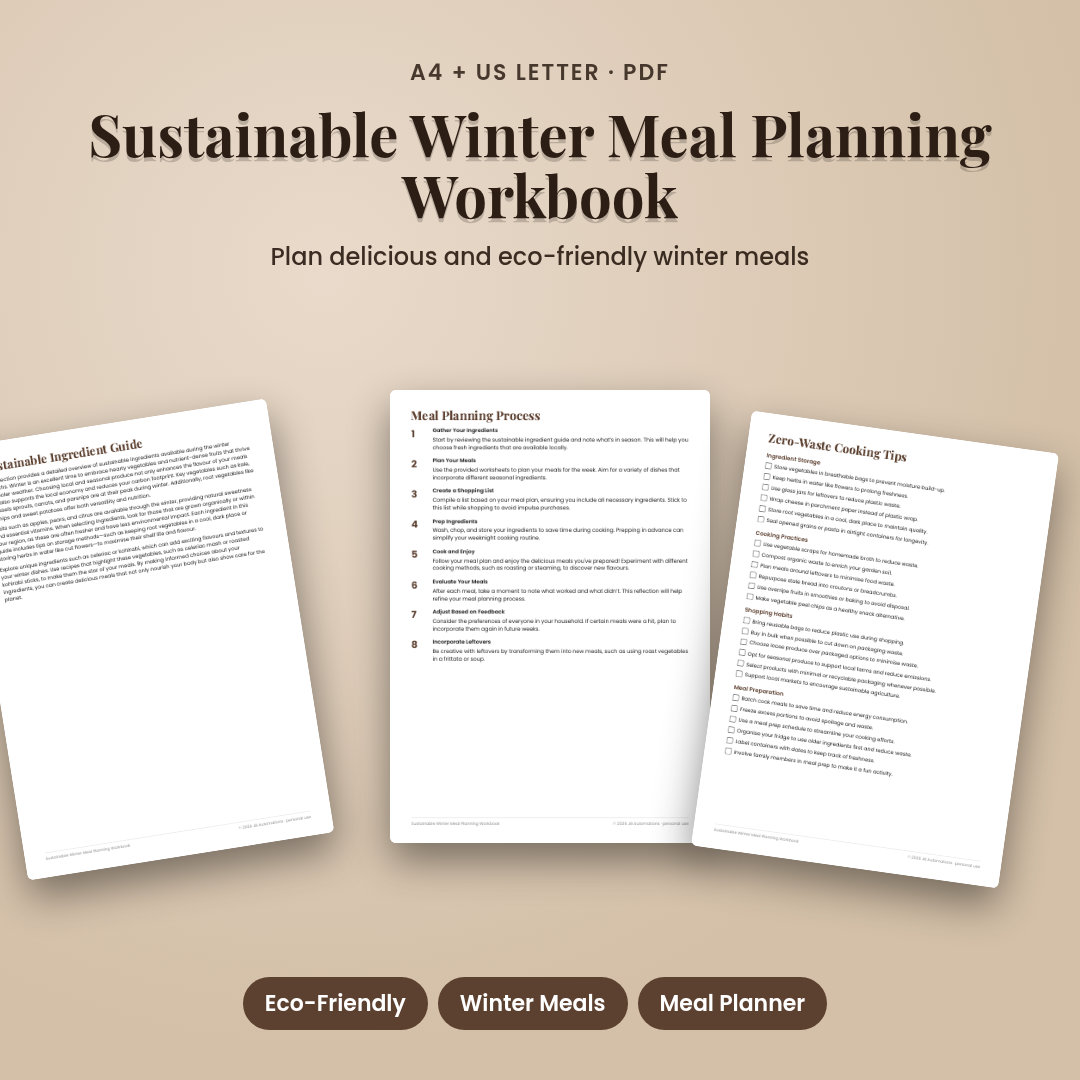 Sustainable Winter Meal Planning Workbook