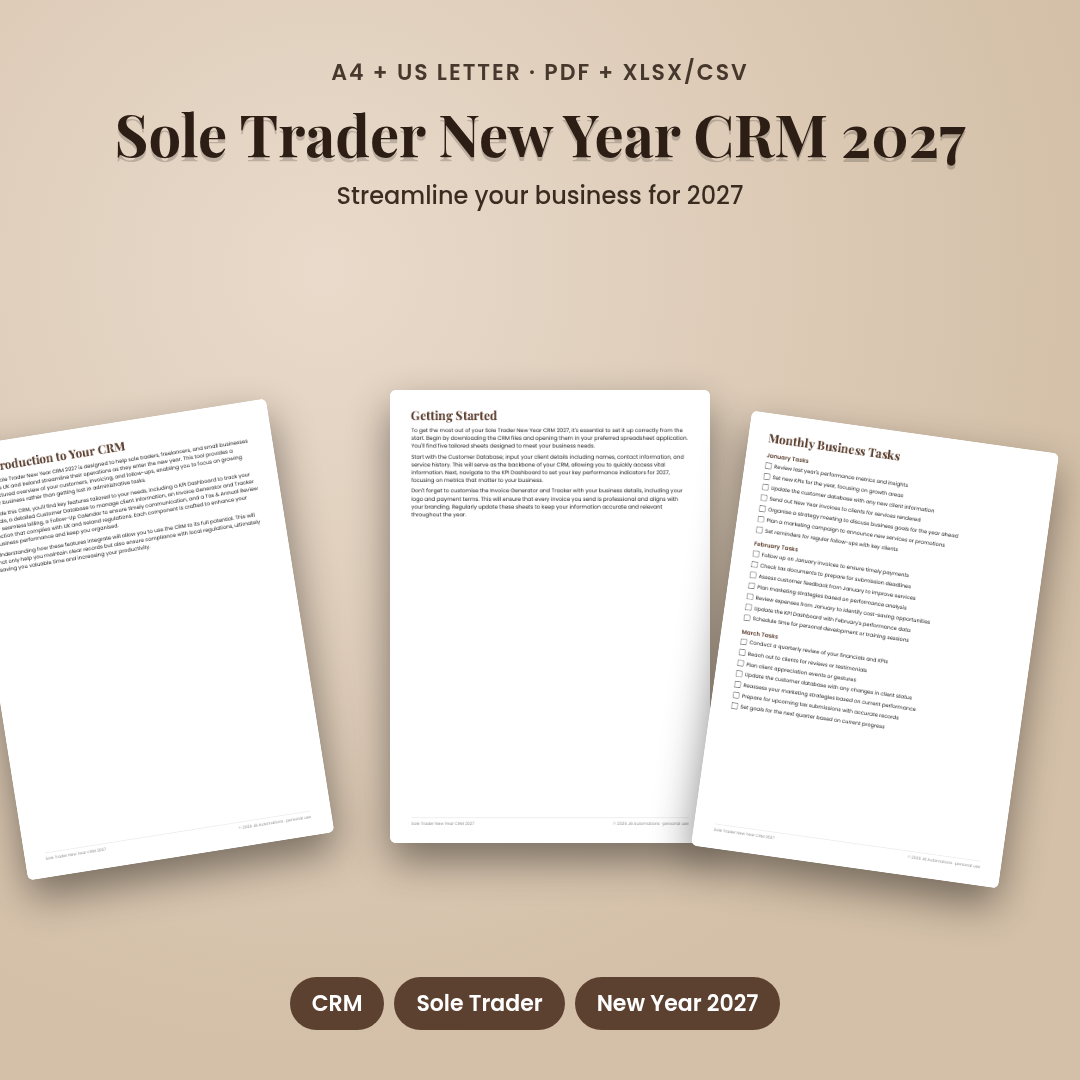 Sole Trader New Year CRM 2027