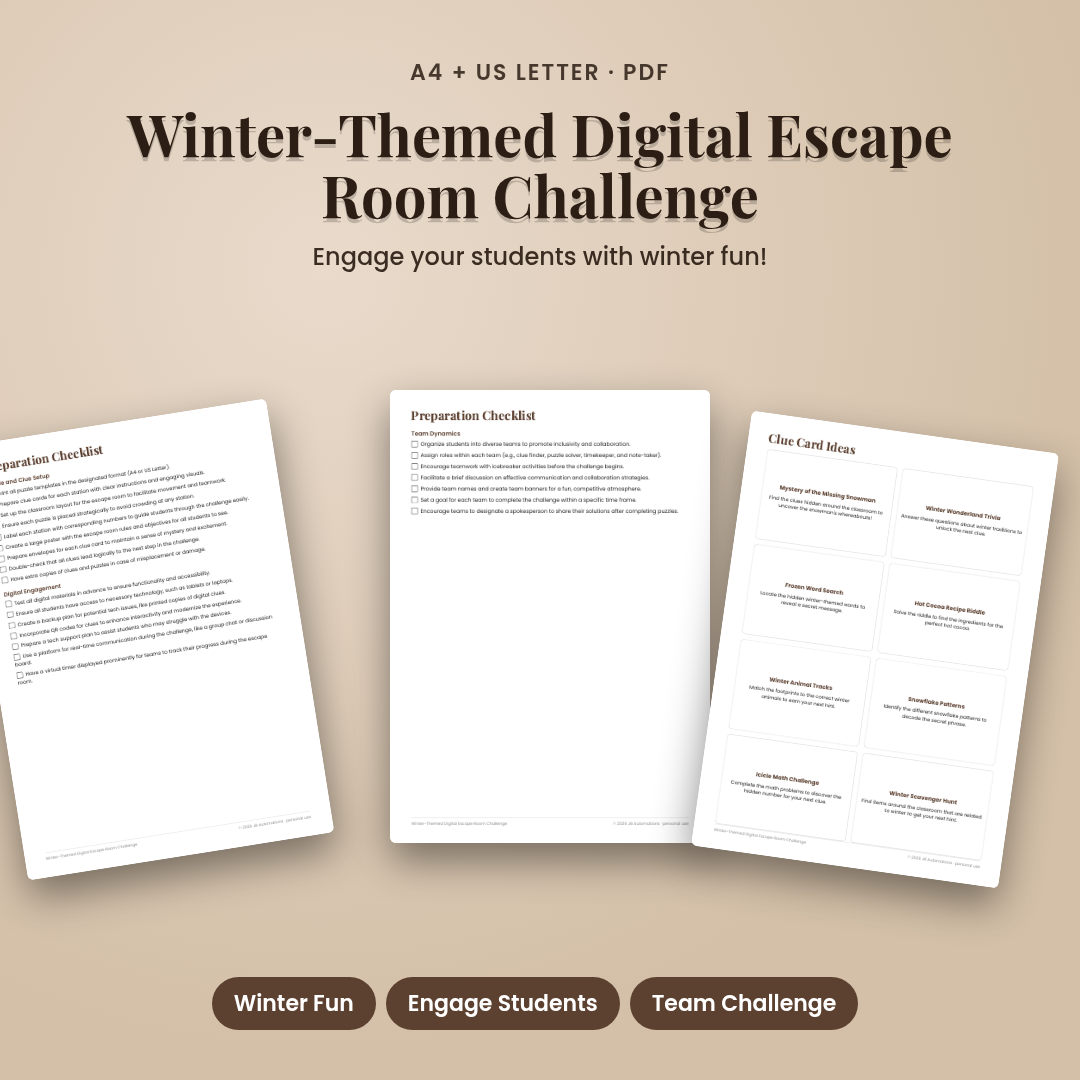 Winter-Themed Digital Escape Room Challenge