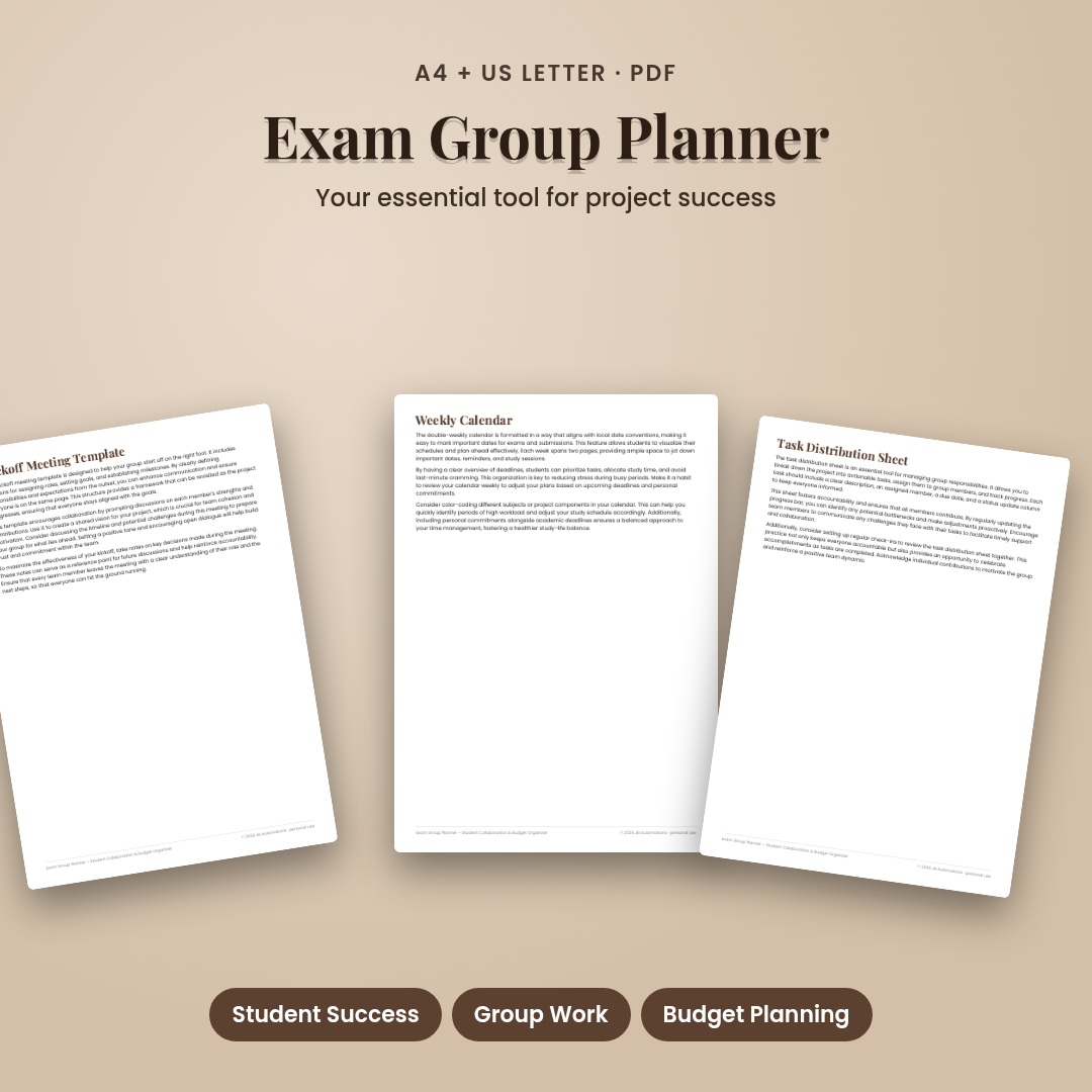 Exam Group Planner – Student Collaboration &amp; Budget Organizer