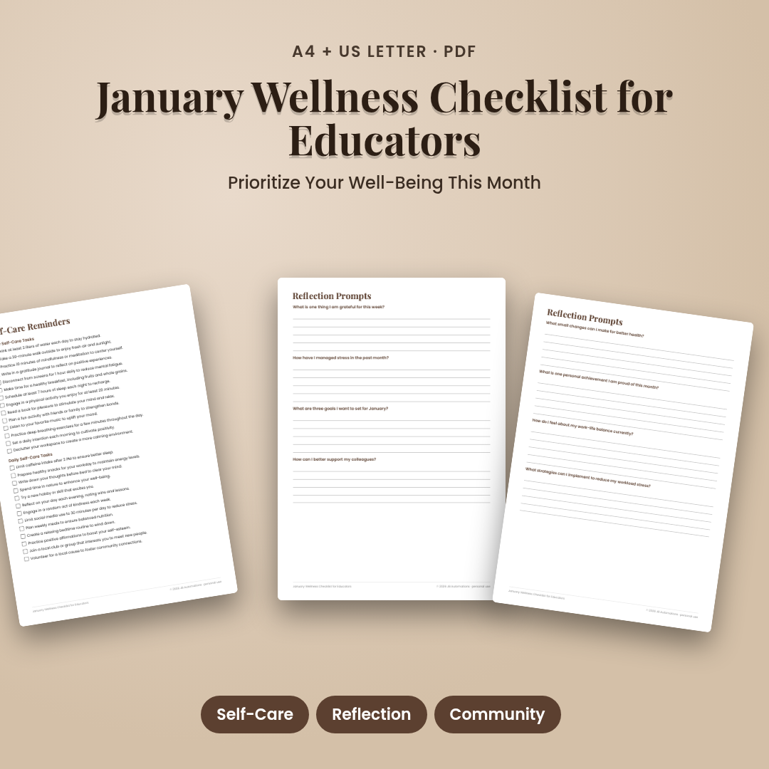 January Wellness Checklist for Educators