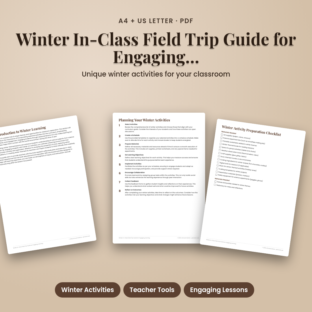 Winter In-Class Field Trip Guide for Engaging Learning