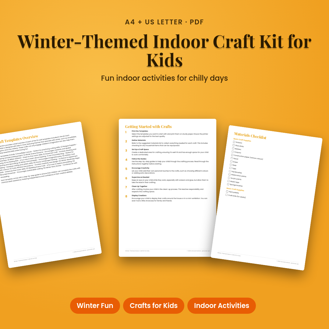 Winter-Themed Indoor Craft Kit for Kids