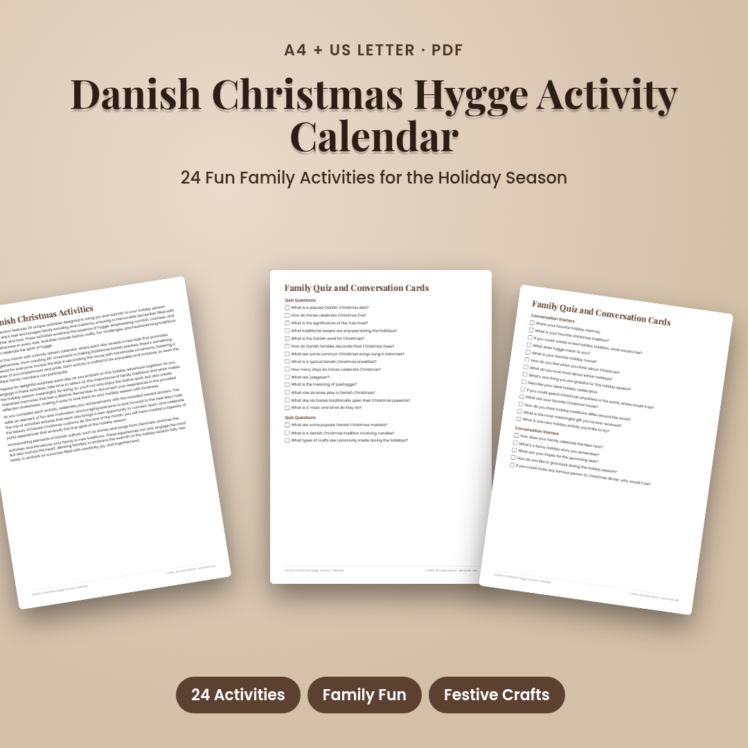 Danish Christmas Hygge Activity Calendar