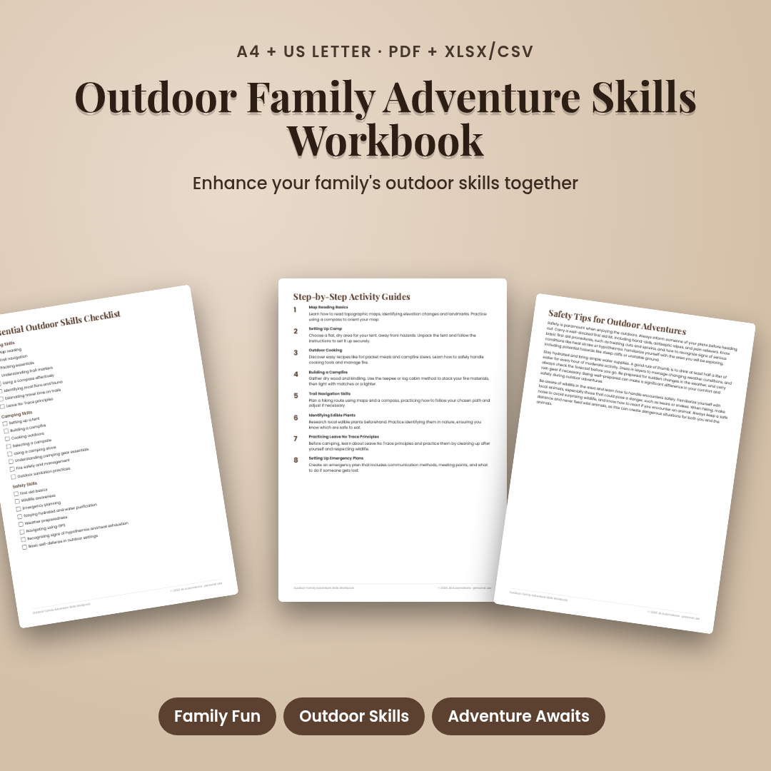 Outdoor Family Adventure Skills Workbook