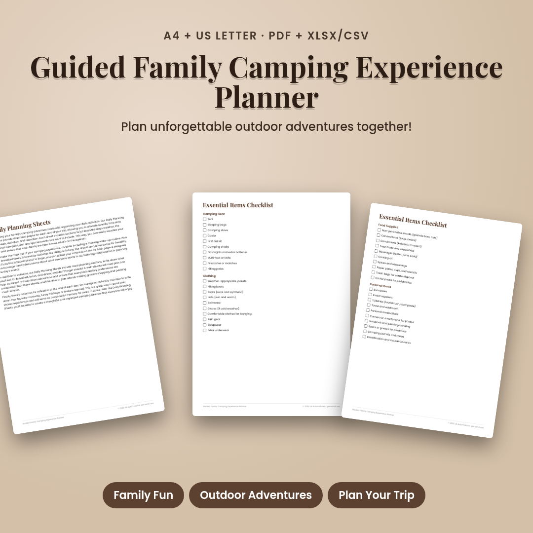 Guided Family Camping Experience Planner