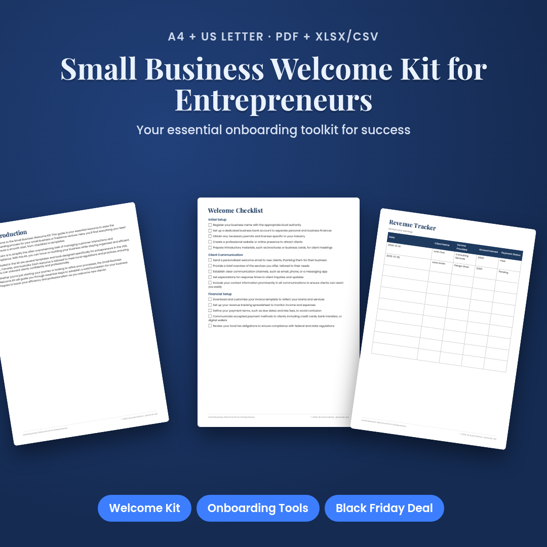 Small Business Welcome Kit for Entrepreneurs