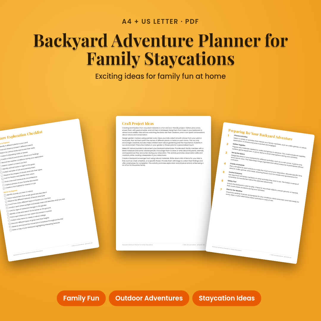 Backyard Adventure Planner for Family Staycations