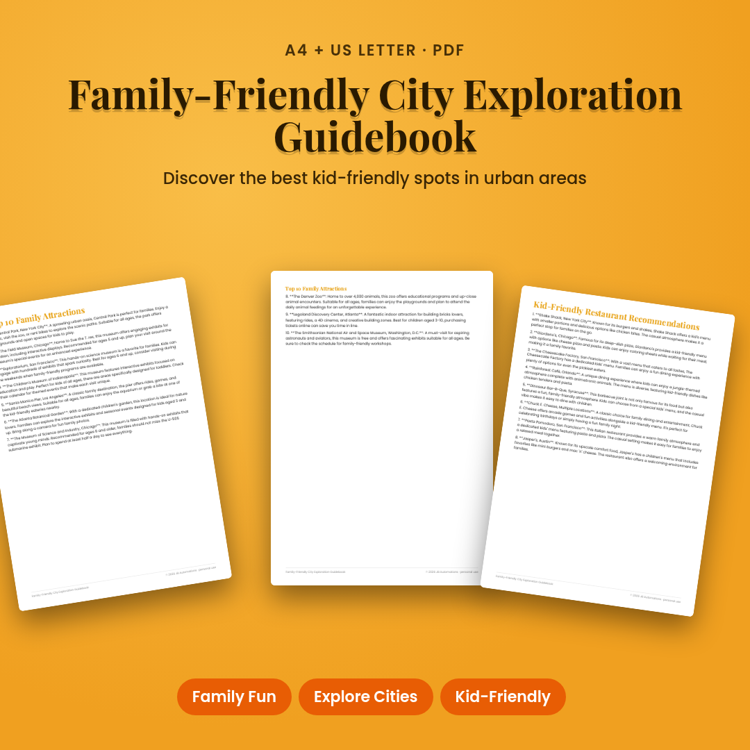 Family-Friendly City Exploration Guidebook