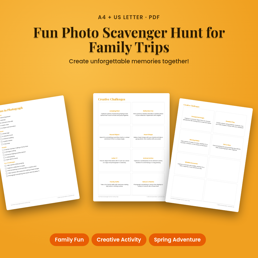 Fun Photo Scavenger Hunt for Family Trips