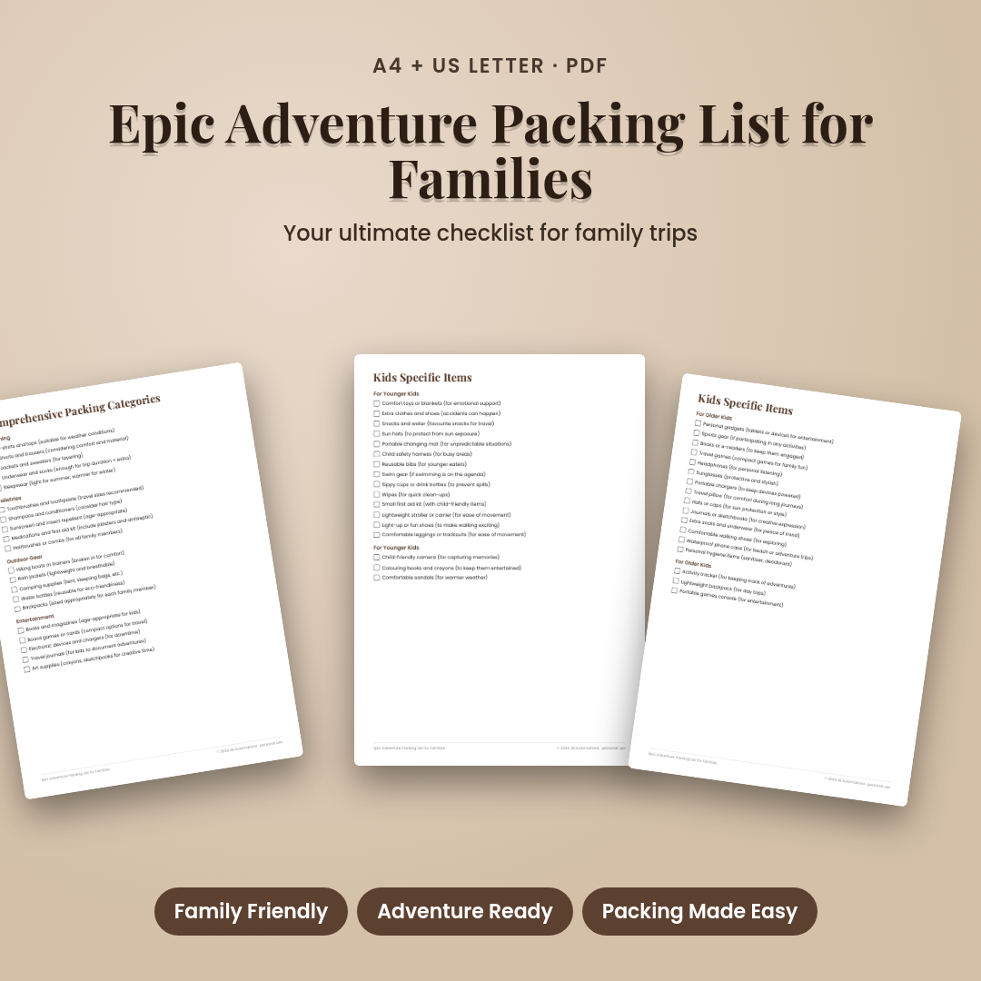 Epic Adventure Packing List for Families