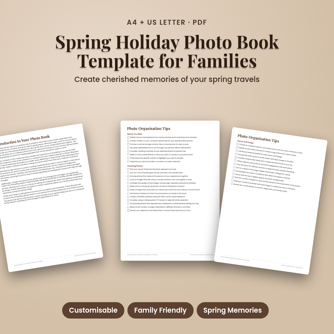 Spring Holiday Photo Book Template for Families