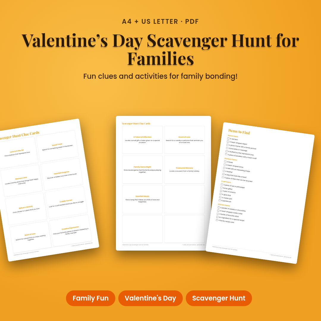 Valentine’s Day Scavenger Hunt for Families