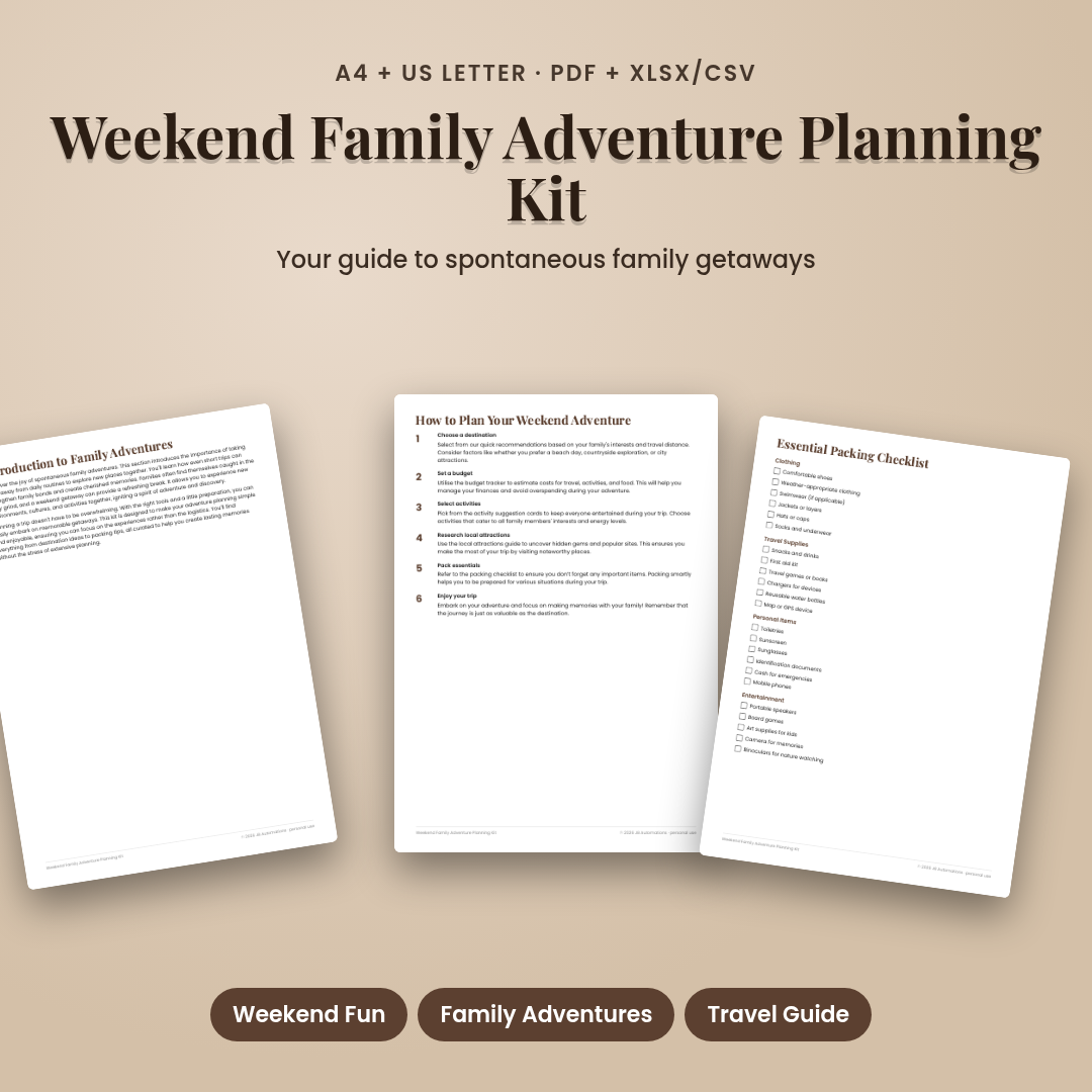 Weekend Family Adventure Planning Kit