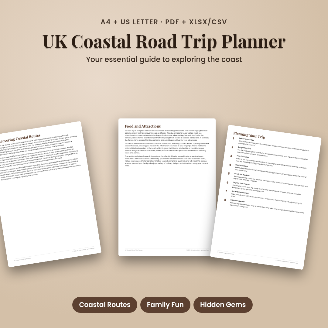UK Coastal Road Trip Planner