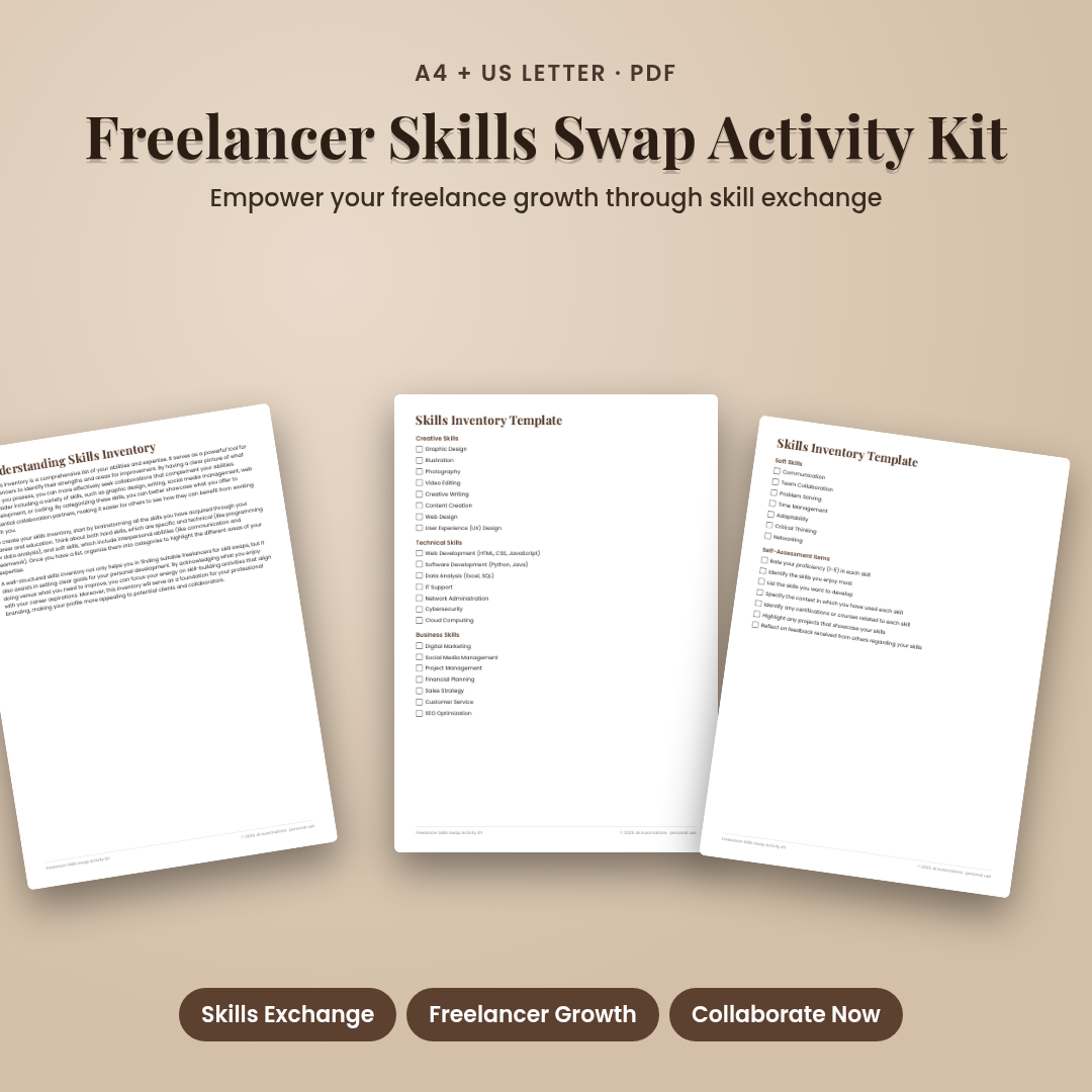 Freelancer Skills Swap Activity Kit