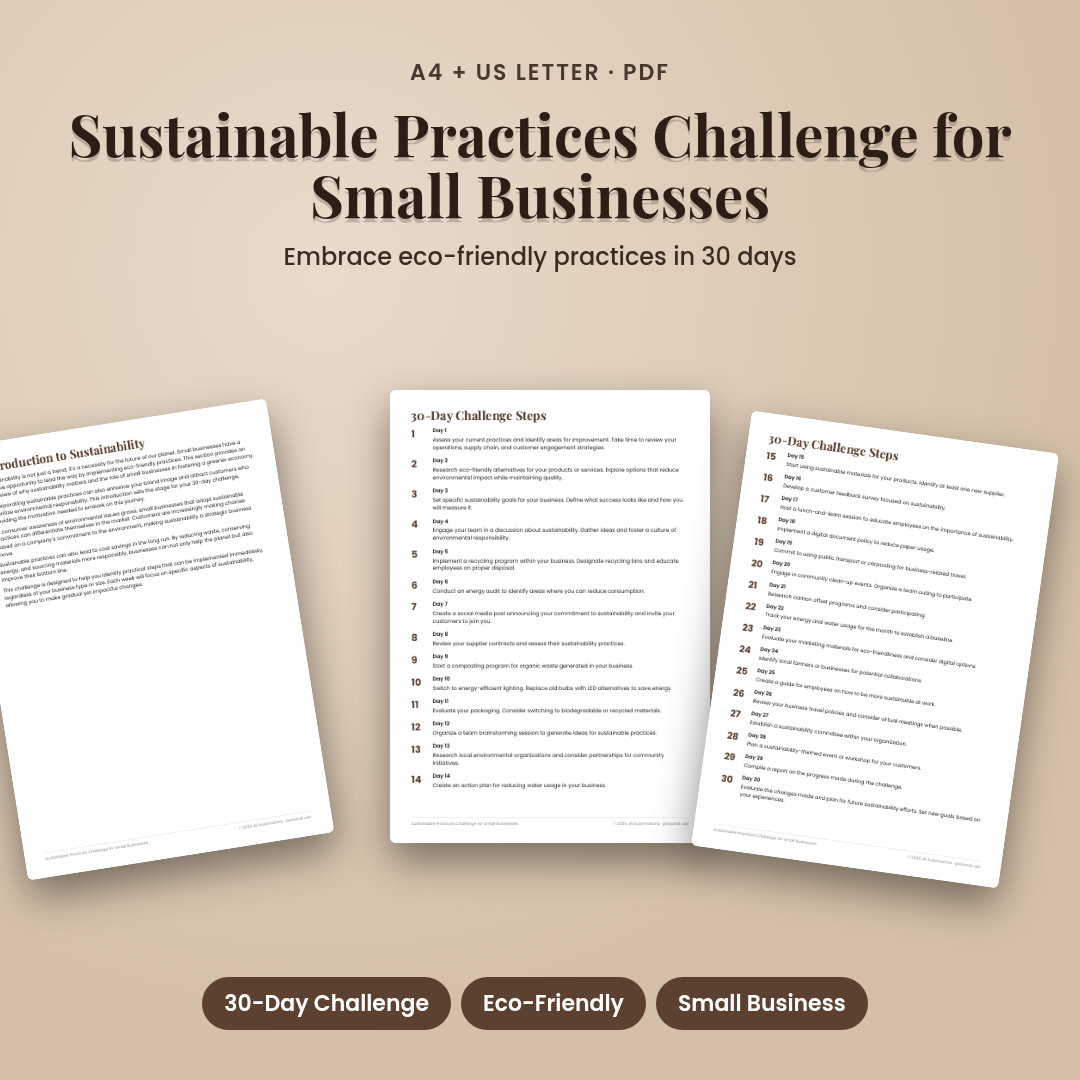 Sustainable Practices Challenge for Small Businesses