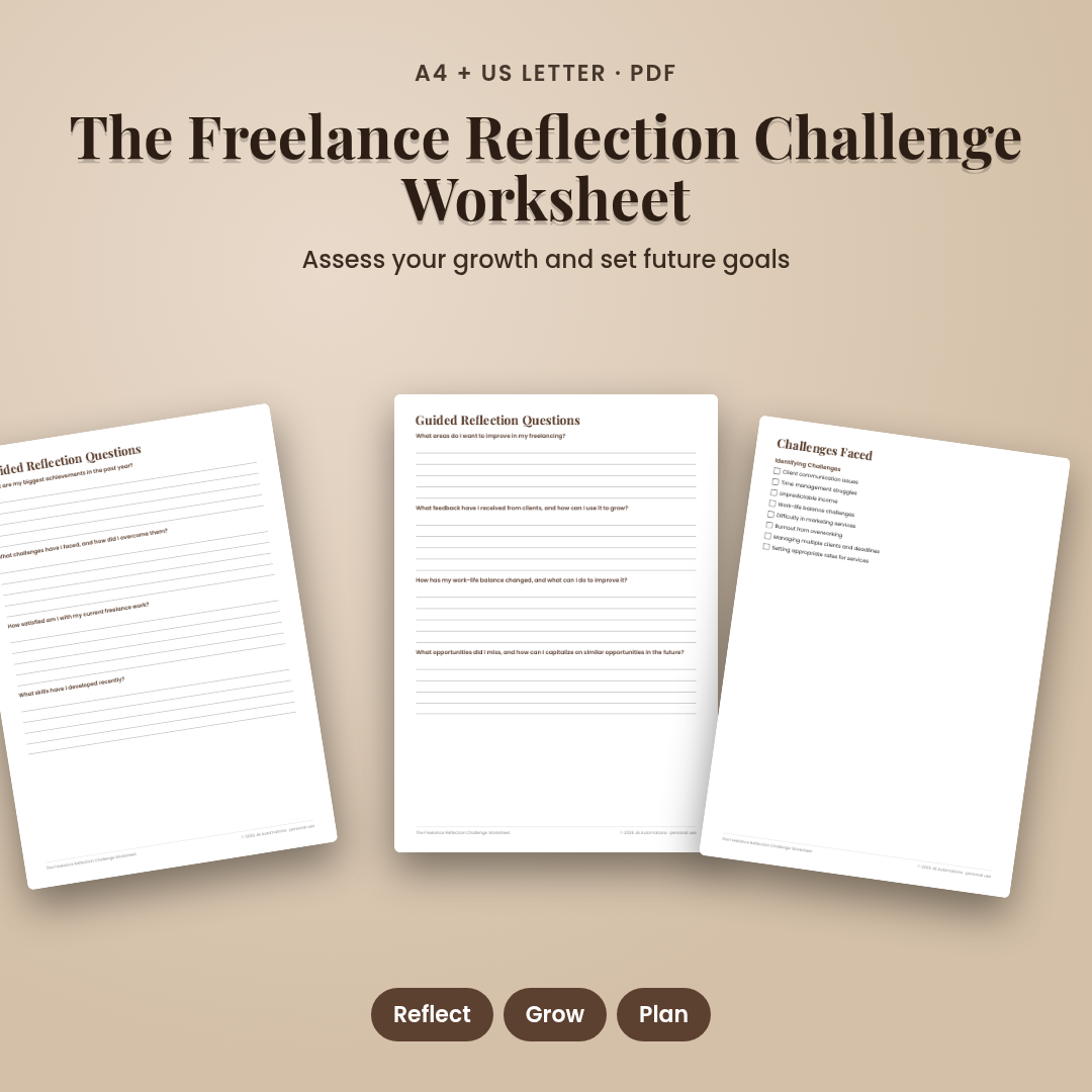 The Freelance Reflection Challenge Worksheet